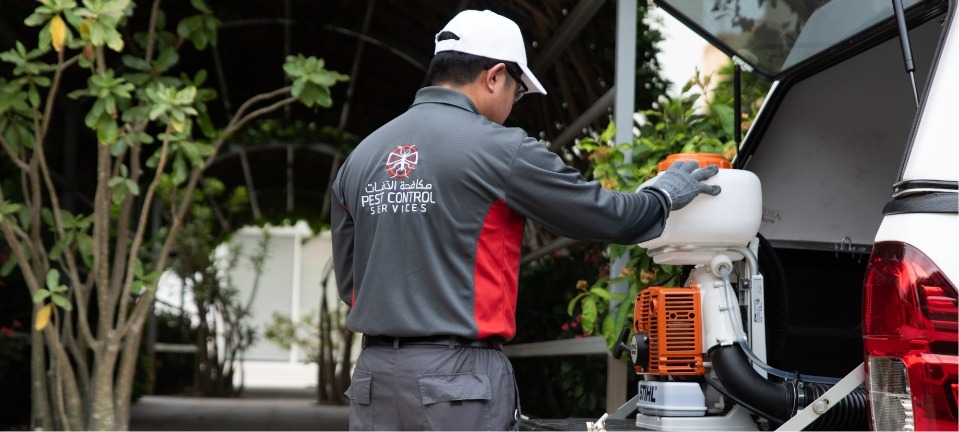 TRAP pest control expert getting ready to start disinfecting homes